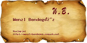 Wenzl Bendegúz névjegykártya